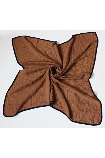 Mısırlı Eşarp 105x105 Μουσελίνα με ρέλι Κασκόλ - Κανέλα
