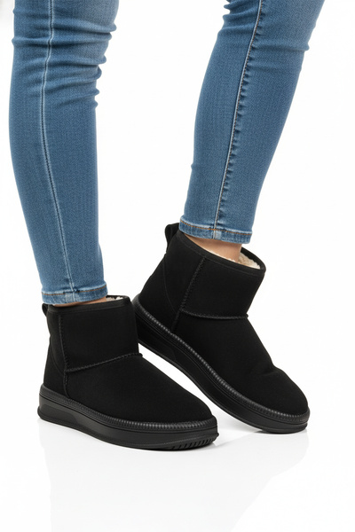 AYAKMOD Black Nubuck Fur Cold Resistant Non-Slip Women's Boots 25001 Z