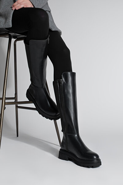 Marjin Women's Stretch Thick Sole Daily Boots Zineva Black