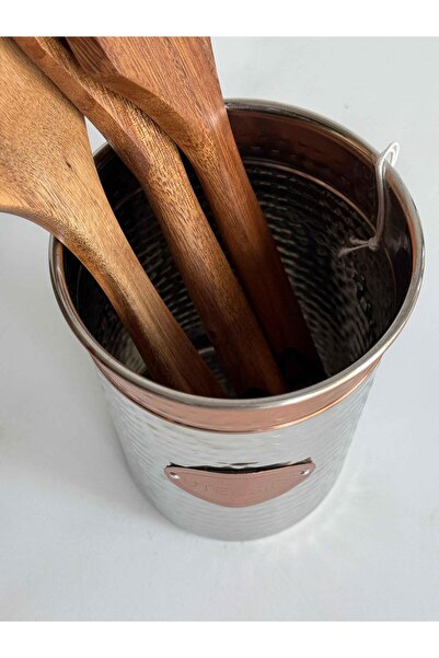 ROSSEV Stainless Steel Spoon Rest with Copper Detail