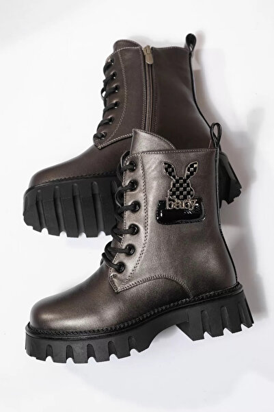 Zaira Girls' gray fur boots made of eco-leather Aris #23114 - 37