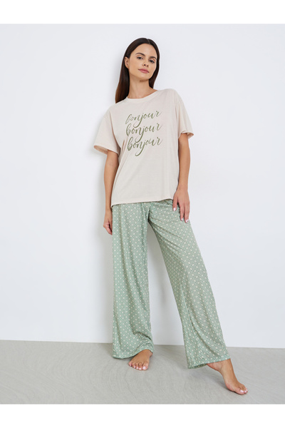 Styli Bonjour Drop Shoulder T-Shirt and Pyjama Set