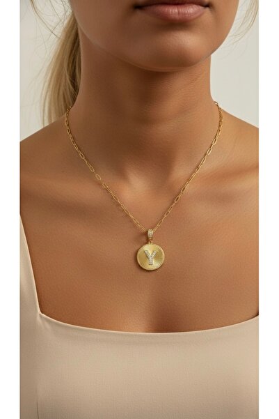 İNN JEWELLERY Steel Necklace (Y) Letter Tarnish-Free Anti-Allergic Zirconium (2 Years Importer Warranty)