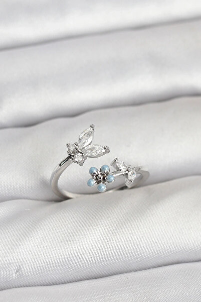 shopwave Brass Silver Color Butterfly Model Women's Ring