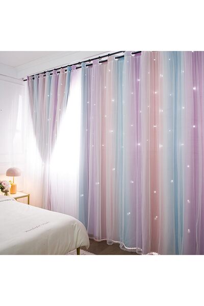 Yancorp Curtains for Girls Bedroom, 63 in, Room Darkening, Pink Purple (W52 x L63)