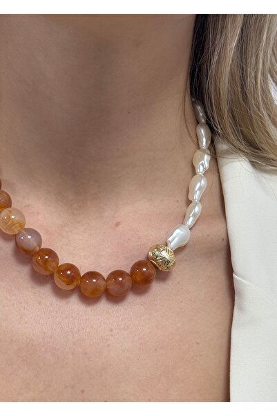 KİLİGİSTANBUL Pearl&Bead Necklace 35 cm