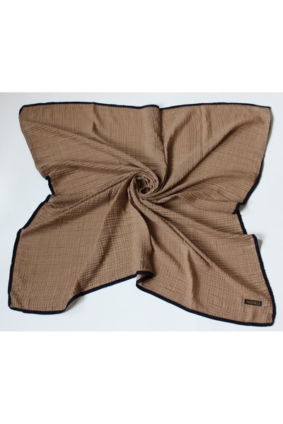 Mısırlı Eşarp 105x105 Μουσελίνα με ρέλι Κασκόλ - Πέτρα, Καραμέλα