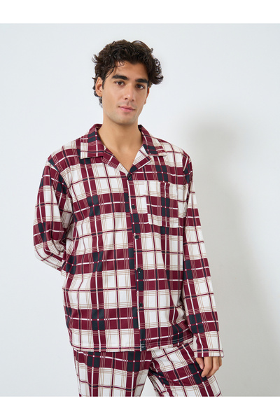 Styli Men Checked Oversized Shirt and Pyjama Set