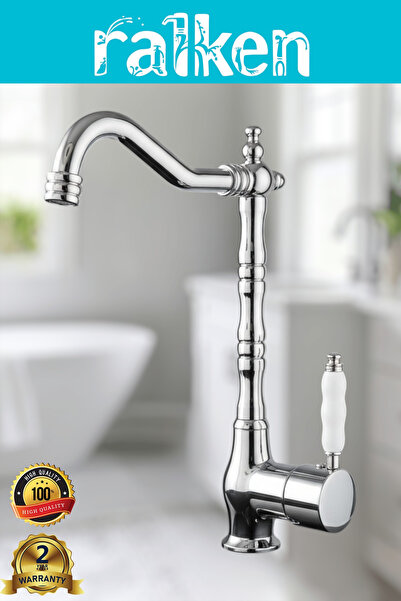 RALKEN Kiev Krom Rustik Musluk Retro Nostaljik Antik Eviye Mutfak Bataryası