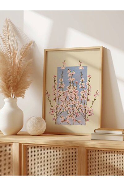 Patika Poster – Pembe Çiçek Dalları | Çerçeveli Poster | Botanik Sanat Duvar ...