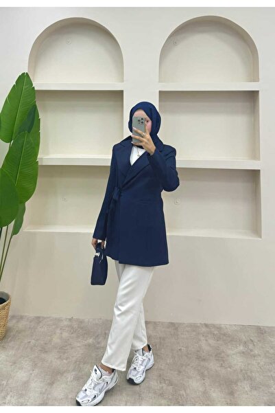 lurex moda Side Tie Blazer Jacket