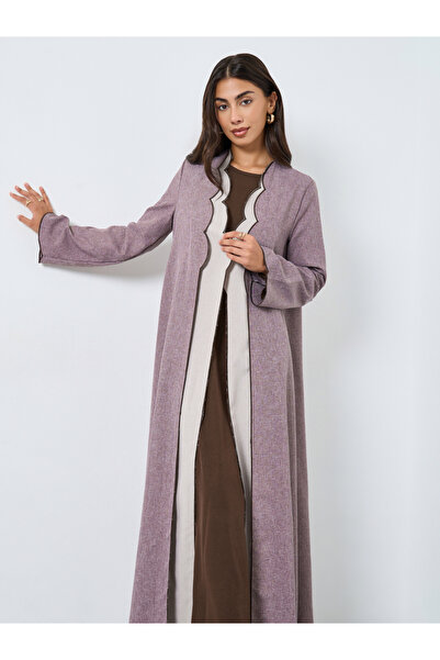 Styli Scallop Detail Front Open Abaya