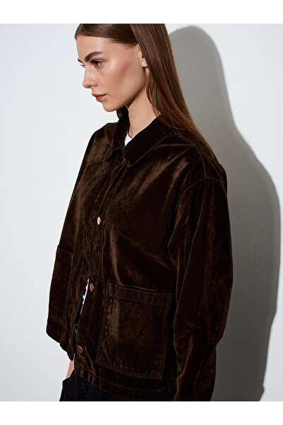 Dilvin 50757 Jachetă din catifea-maro