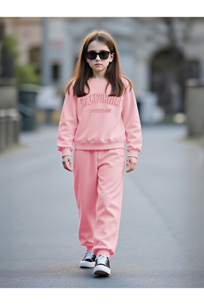 Take Two By Styli Printed Round Neck Sweatshirt with Elastic Waist Joggers Set