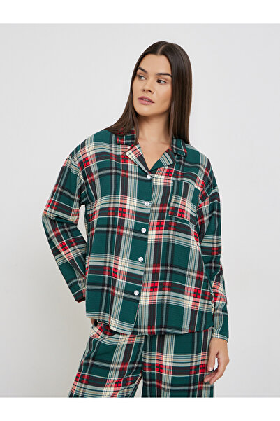 Styli Checked Button Front Shirt and Pyjama Set