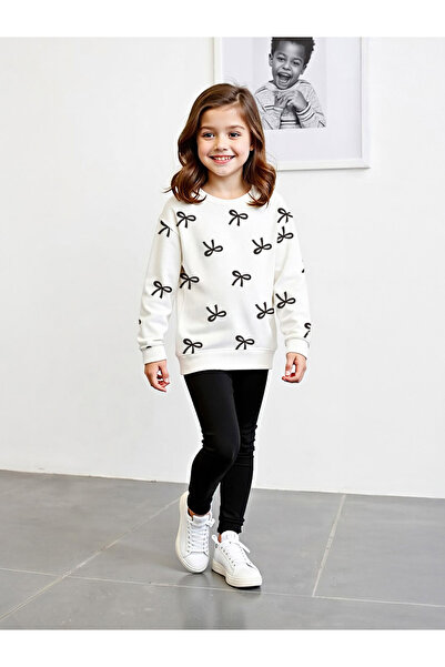 Take Two By Styli Girls Graphic Print Sweatshirt with Leggings Set