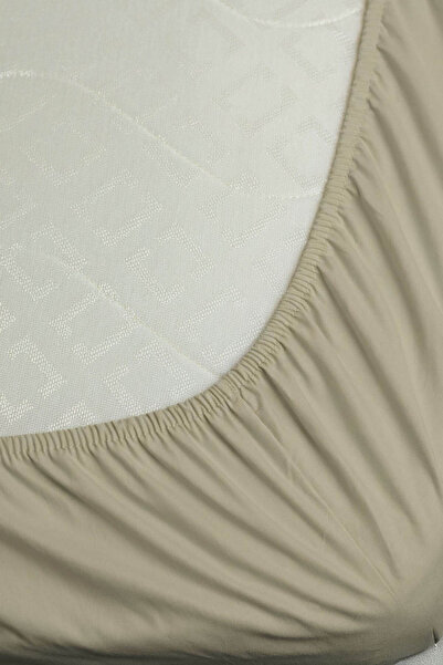 FAVORA 100% Cotton Ranforce Premium Single Fitted Sheet - Beige