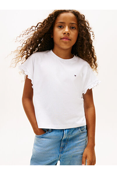 Tommy Hilfiger Girls White Essential Short Sleeve Crew Neck T-Shirt