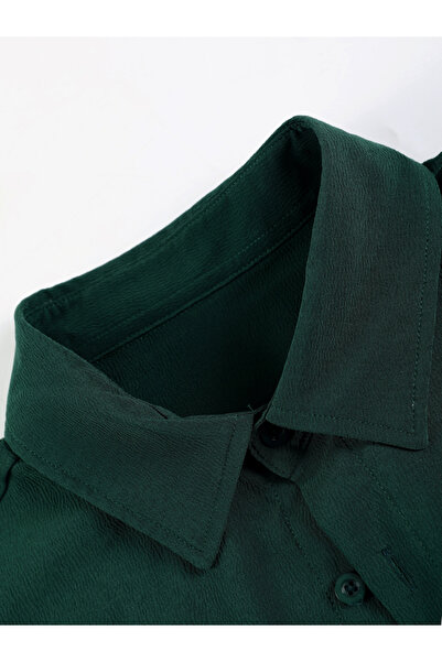 Take Two By Styli Men Dark Green Solid Shirt and Pants Co-Ords