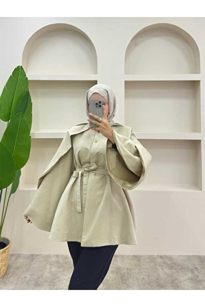 lurex moda Bat Sleeve Trench Coat
