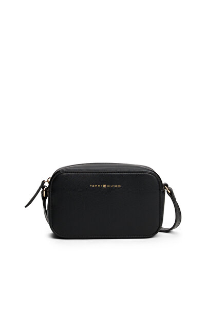 Tommy Hilfiger Women Black Metallic Logo Crossbody Camera Bag