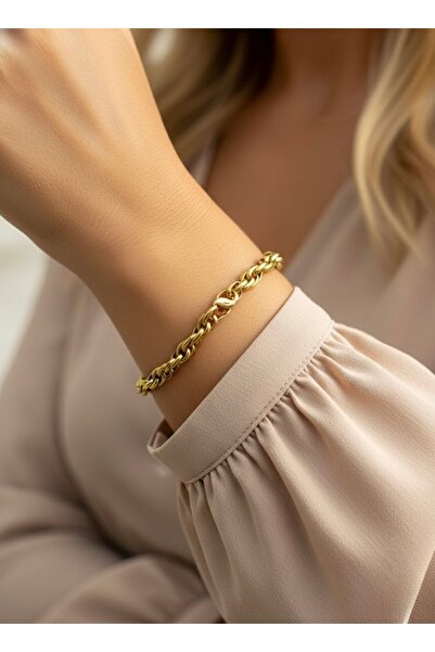 İNN JEWELLERY Steel Bracelet, Tarnish-Free, Anti-Allergic, with Twisted Figure (2 Years Importer Warranty)