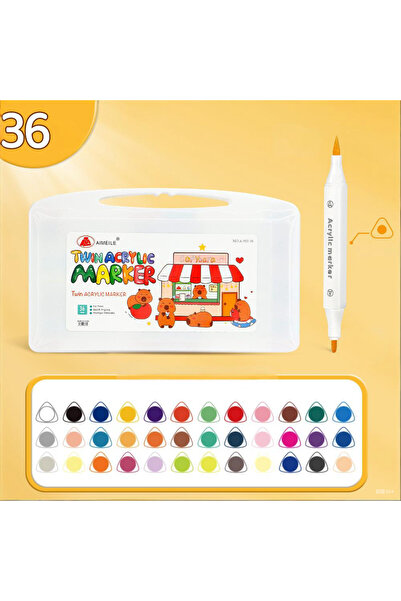 Genel Markalar 36 renkli çift uçlu akrilik marker kalem