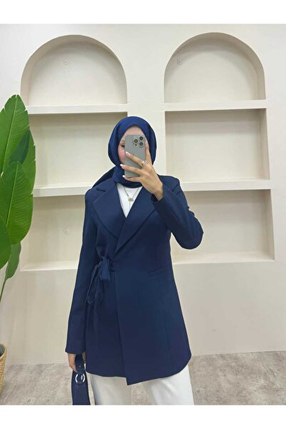 lurex moda Side Tie Blazer Jacket