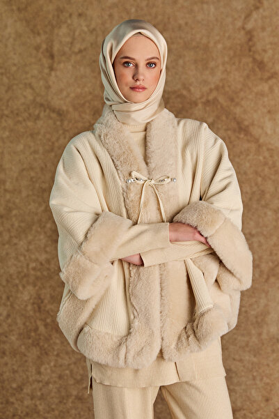 Setrms Suni Kürk Kombinli Pelerin