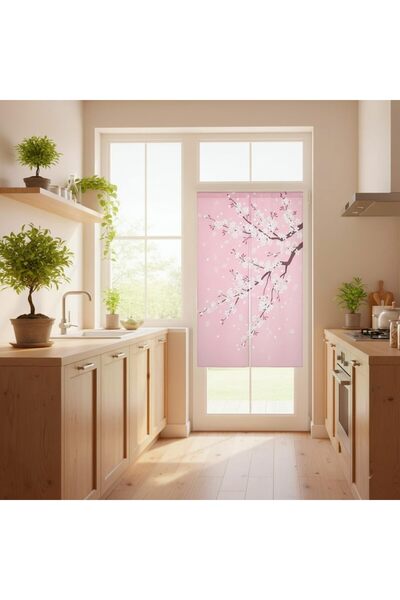 I-MART Cherry Blossom Japanese Noren Doorway Curtain, 59 x 33.5 inches