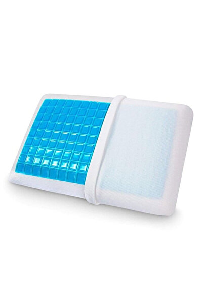 Generic Gel Memory Foam Pillow Knitted Fabric, Neck Support for Cervical Pain Relief & Hot Sleepers
