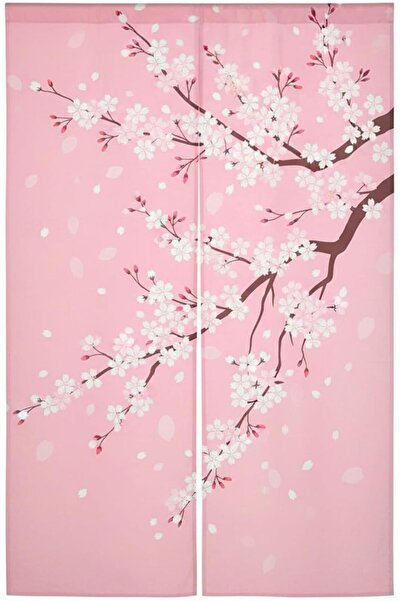 I-MART Cherry Blossom Japanese Noren Doorway Curtain, 59 x 33.5 inches