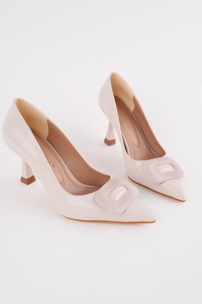 BAHRİNA Women's Buckled Thin Heeled Stiletto Shoes
