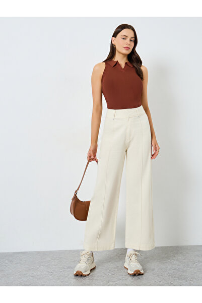 Styli Off-White High Rise Wide Leg Jeans