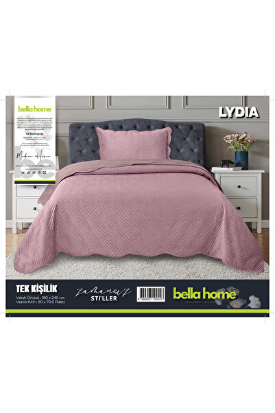 Bella Home Cuvertură de pat Lydia Velvet, pentru o persoană, Dusty Rose