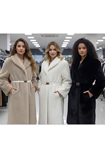 Rabiossa Women's Imported Long Fur Plush Coat Overcoat