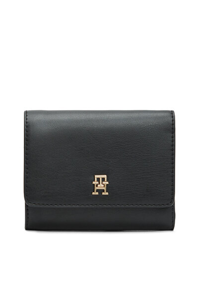 Tommy Hilfiger Women Black Hilfiger Icon Monogram Trifold Wallet