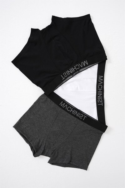 Machinist Men's Premium Flex 3-Pack Boxer Black-White-Anthracite