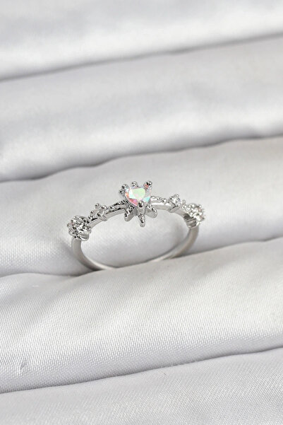 shopwave Silver Color Brass Star Model Women's Ring