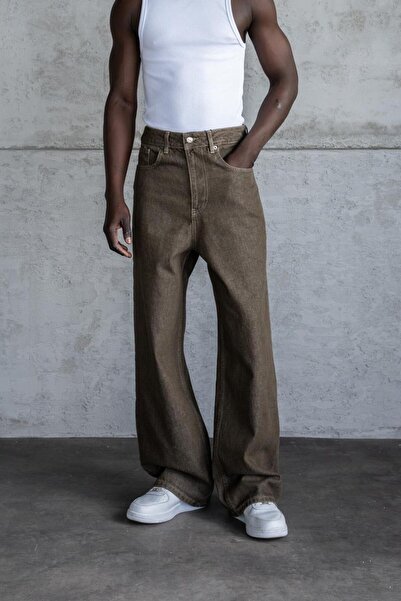 Machinist Men's Oversized Baggy Jean Trousers Khaki