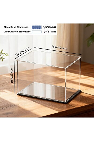 Slasa Clear Acrylic Display Case 40.6×30.4×25.4cm for Large Collectibles