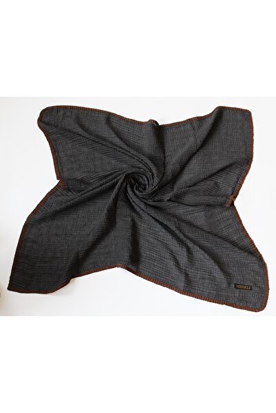 Mısırlı Eşarp 105X105 Muslin Piped Scarf - Stone, Caramel