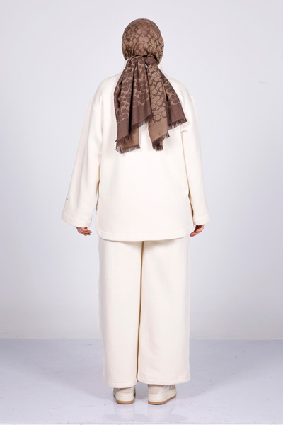 My City 6127 - Stylish Comfortable 3 Thread Fleece-Lined Jersey Turtleneck Loose Women's Set