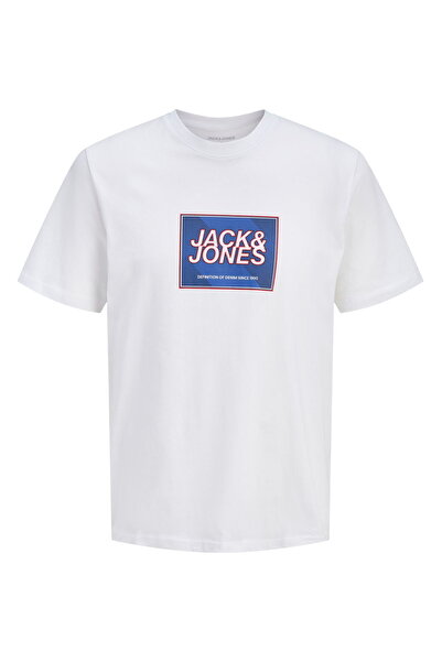 Jack & Jones Men's Chest Logo Printed T-Shirt - Rain