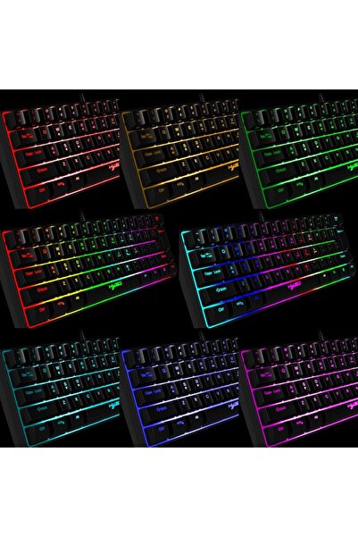 HXSJ 61keys wired luminous keyboard set luminous gaming mouse office game keybaord