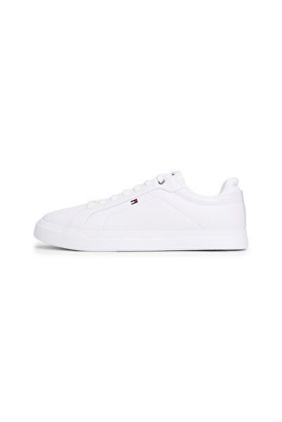 Tommy Hilfiger Men White Lightweight Leather Cupsole Court Trainers