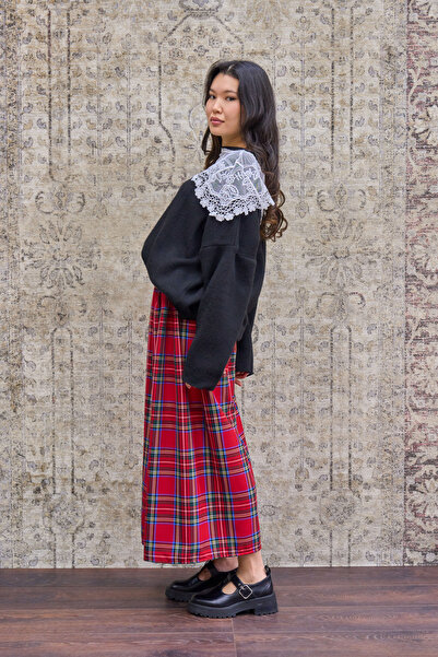 KÜÇÜĞÜM BUTİK Red Plaid Gathered Skirt