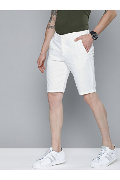 The Indian Garage Co By Styli Men White Slim Fit Solid Shorts