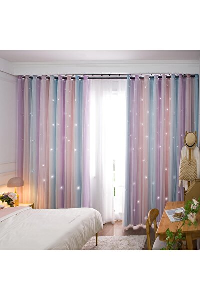 Yancorp Curtains for Girls Bedroom, 63 in, Room Darkening, Pink Purple (W52 x L63)