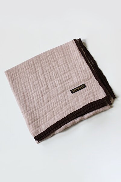 Mısırlı Eşarp 105x105 Μουσελίνα με ρέλι Κασκόλ - Πέτρα, Καραμέλα